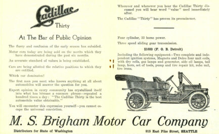 Cadillac dealer advertisement 1910