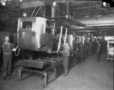 Budd body assembly line in 1924