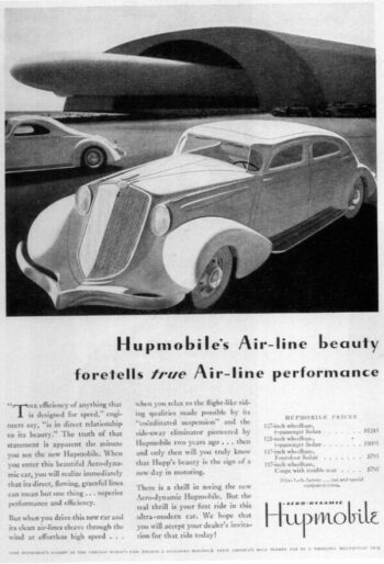 Hupmobile Aero-dynamic advertisement