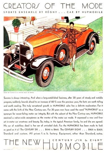 Hupmobile advertisement from the 1920's