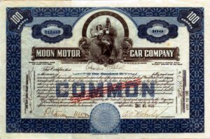 Moon Motor Car Company stock 1928