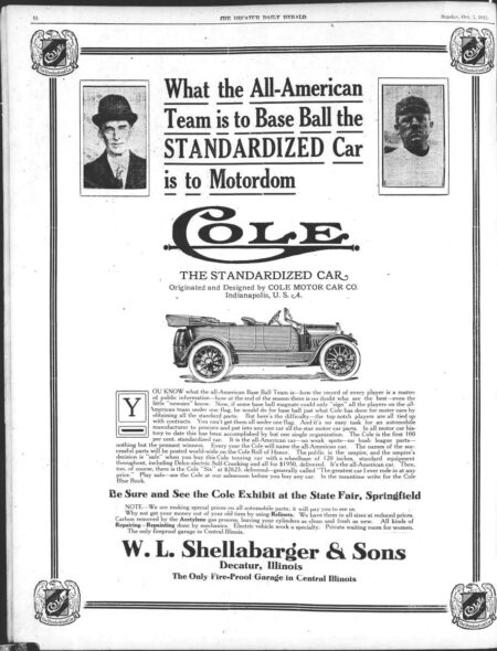 Cole advertisement for asssembled car