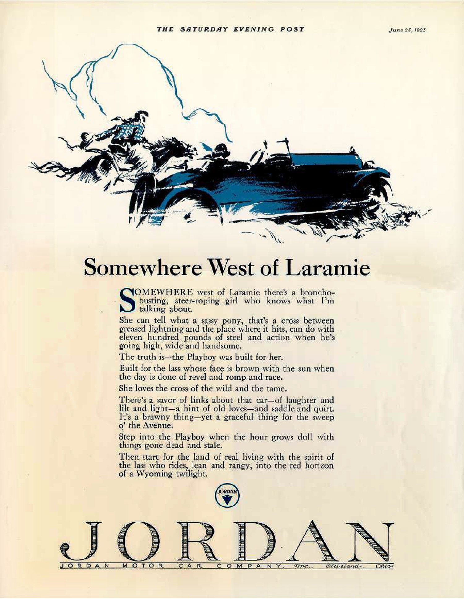 “SOMEWHERE WEST OF LARAMIE”: NED JORDAN AND THE BIRTH OF MODERN AUTOMOBILE ADVERTISING